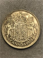 1938 CANADA SILVER ¢50 COIN