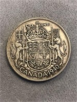 1940 CANADA SILVER ¢50 COIN