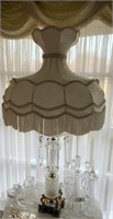 Crystal Table Lamp with Fancy Cloth Shades