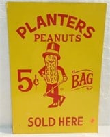 Planters peanuts metal sign
