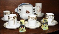 Set of (4) hand painted Nippon tea cups and