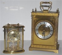 Two antique style Quartz shelf clocks