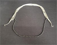 Multi strand sterling silver necklace with
