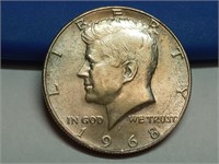 OF) UNC 1968 D Kennedy silver half dollar