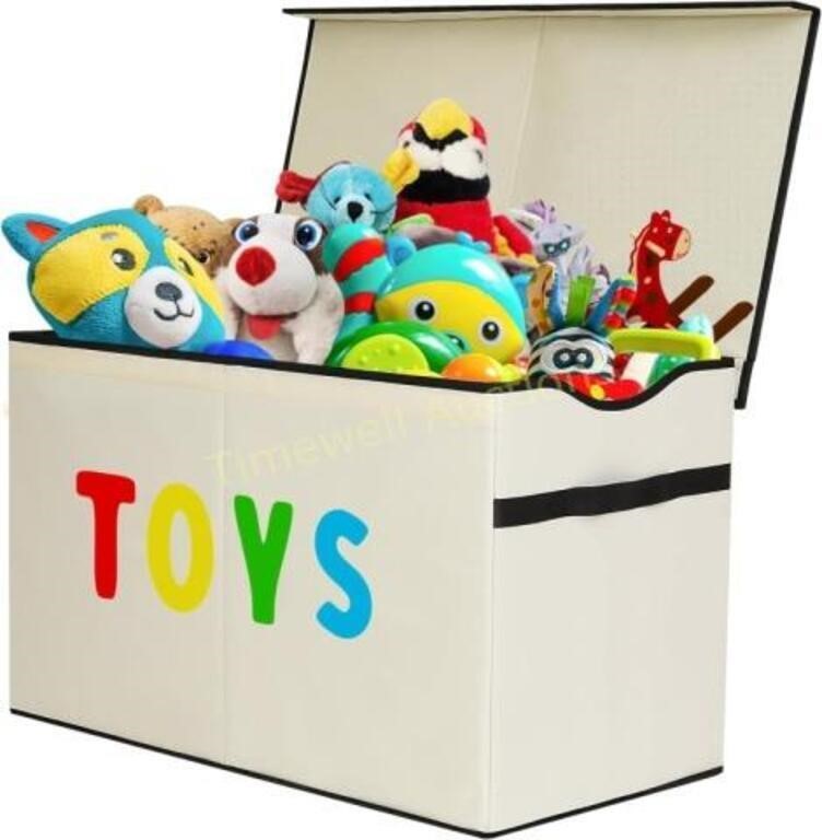 VICTORICH Large Toy Box for Kids  Beige