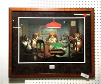 Dogs Playing Poker Framed Print by CM Coolidge