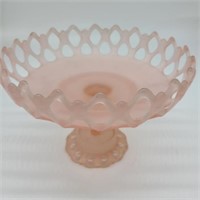Frosted Pink Footed Cake Stand