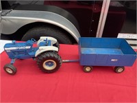 Ford 8600 toy tractor with trailer