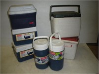 Assorted Personal Coolers & Water Jugs