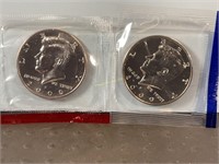2000 P and D Kennedy half dollars, from mint set