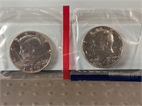 1990 P and D Kennedy half dollars, from mint set
