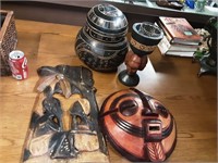 4pc Wooden African Decor