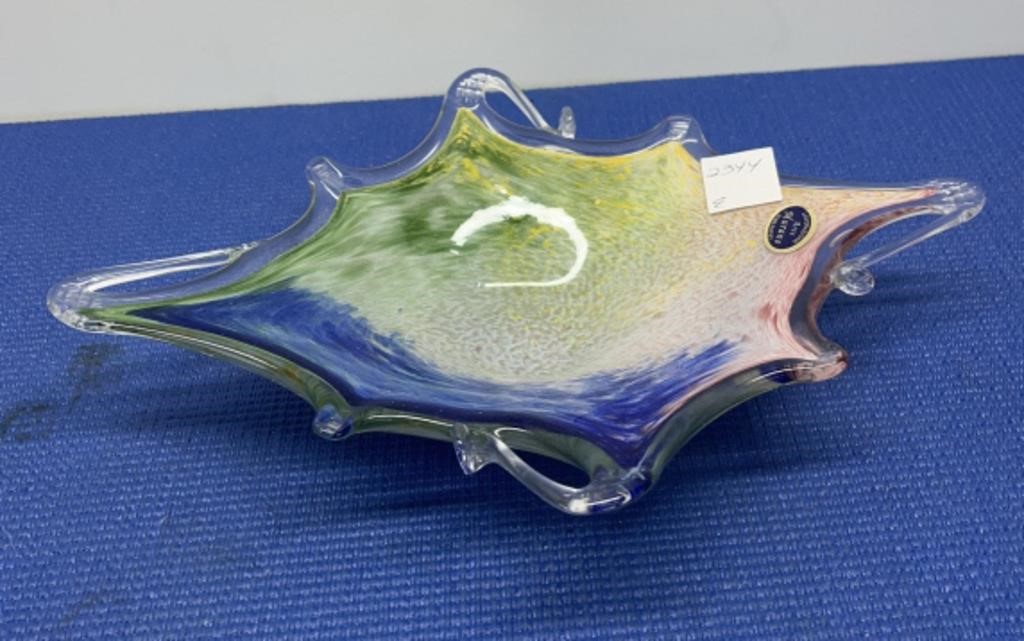 Murano Art Glass Dish 12” w