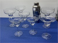 Margarita Glassware 2 Sizes , Shaker