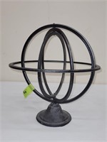 FOLDING METAL GLOBE SCULPTURE 11" X 12.25"