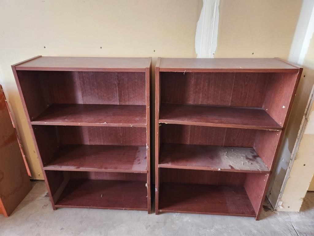 (2) Wooden Book Shelves 10"x24"x36"