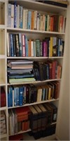 Six shelves of hardback books