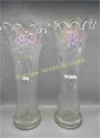 Pair of Northwood 19" white Tree Trunk funeral