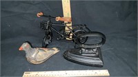 Cast Iron  Iron, Decorative Bird, Bicycle