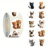 500pcs/roll Cartoon Cute Cat Stickers