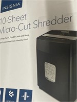 INSIGNIA 10- SHEET MICRO CUT SHREDDER RETAIL $130