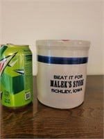 Stoneware Malek's Store Schley IA Adv Beater Jar
