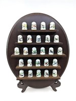 Franklin Mint Thimble Collection and Display Shelf