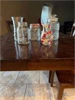 LOT OF VASES AND GLASS CANNISTERS