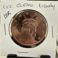 1OZ COPPER BULLION ROUND LIBERTY