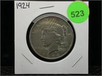 1924 Peace Silver Dollar in Flip