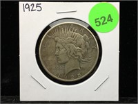 1925 Peace Silver Dollar in Flip