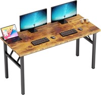 DlandHome Folding Table Computer Desk, 62", Retro