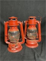 Pair Vintage Railroad-Style Lanterns