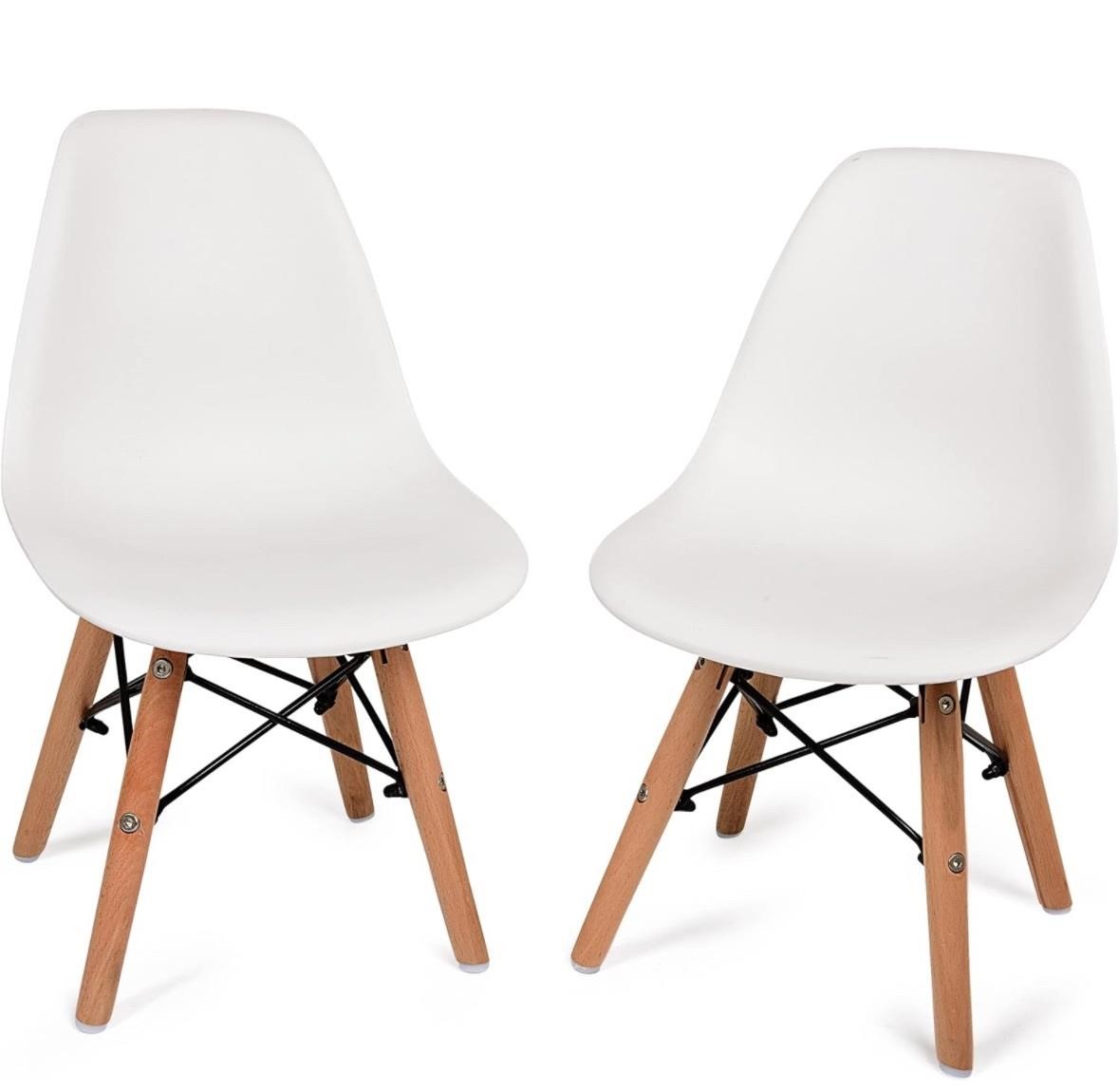 $87 Kids Modern Style Chairs Set of 2 White
