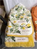 3pc LEMONS Bathroom Rug Set