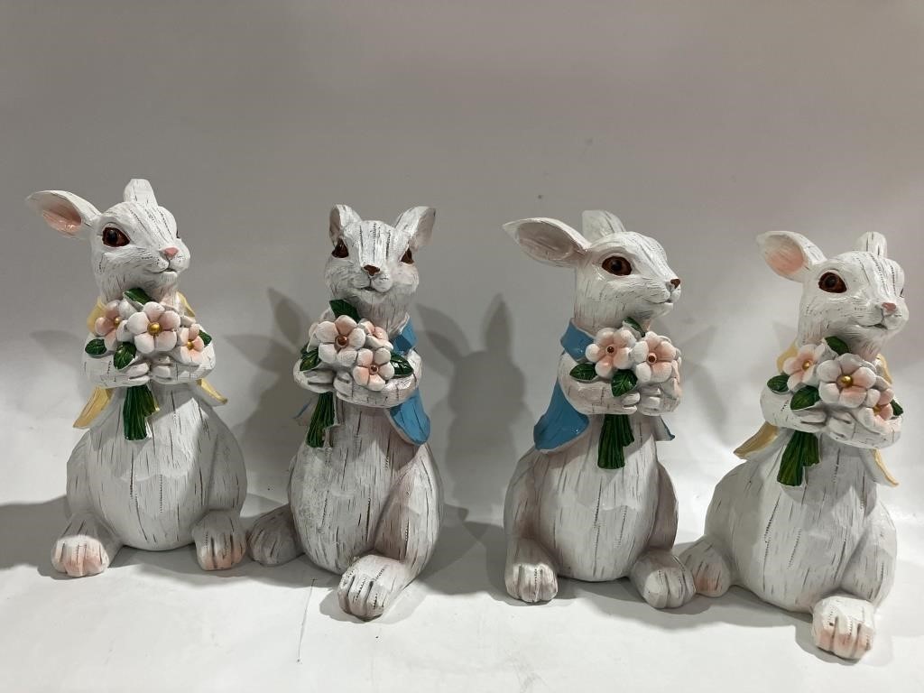 set of 4 decorative rabbits see photos