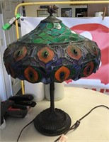 22" Stained glass butterfly lamp --works