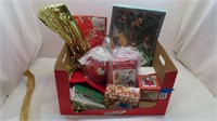large lot of holiday stickers, gift boxes, decor