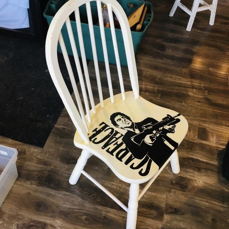 Painted Wooden Scarface Chair