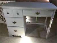 Refurbished gray desk 40” wide x 17.5 deep x 31”