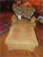Chair 36" x 40" x 37"  and Ottoman w/Wheels