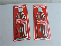 2 Coca-Cola Tin Push Plates, New, Unused, 4" x 10"