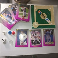 vintage set of classic baseball cards and game set