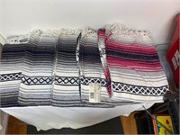 5 Mexican Acrylic Serape' Blankets 55 x 84