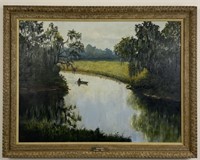 1968 Myakka River Oil Painting on canvas by local