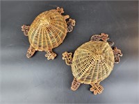 Wicker Turtles Wall Decor 12"L 8½"W