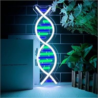 DNA Double Helix Neon Signs for Wall Decor, Dimmab