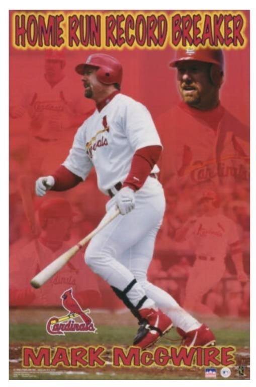 1998 Mark McGwire Baseball Poster Sealed
