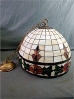 Beautiful Stained Glass Swag Lamp Measures 16"