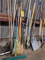 BROOMS, RAKES, SHOVELS